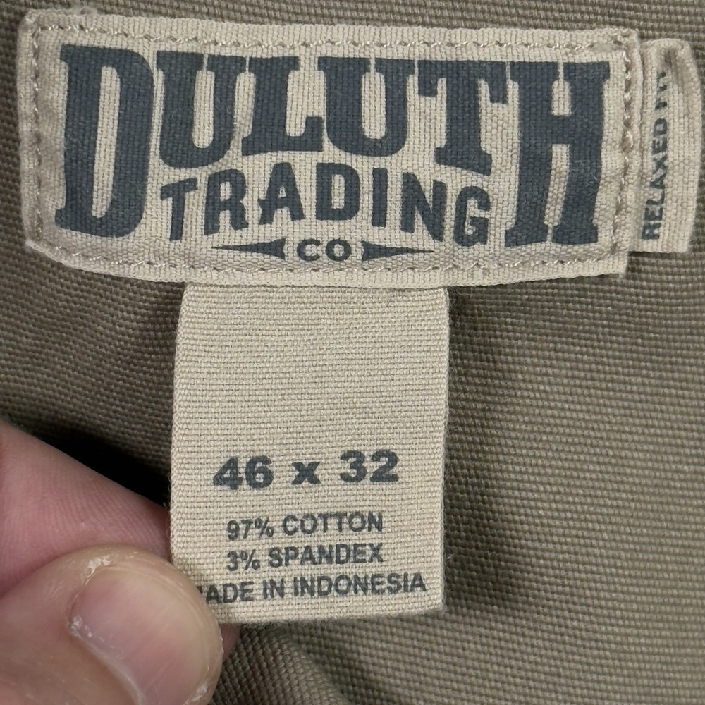 Duluth Trading Co Pants Mens 45x31 Flex Fire Hose Relaxed Fit Work Tan - Picture 4 of 10